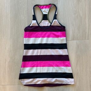 lululemon athletica Striped Tank Top - Pink, Purple, Black, White